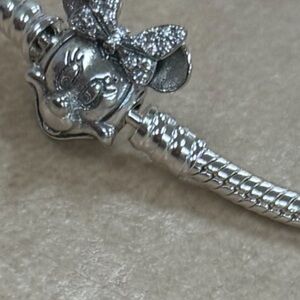 Pandora Minnie Mouse 8 inches Silver Charm Bracelet with Bow Accent new no box